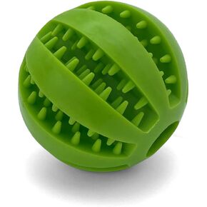 Feeder Dog Toy with Slots for Treats, Durable Rubber Ball 2.75in