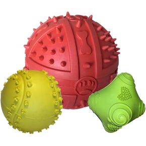 CeylonManel Happy Patitas Playful Trio - Small Dog Toy Balls