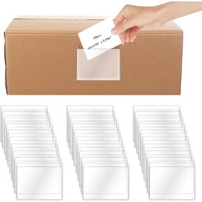 30 Pack Index Card Pockets with Top Open Clear Adhesive Label Pockets Plastic Business Cards Sleeves Self Adhesive Labels for Storage Bins Sticky Index Cards Holder for Organizing Cards (3.93x3.15In) in Kuwait