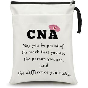 CNA Appreciation Week Gifts Book Sleeve Bookish Gifts for Book Lovers Book Cover Book Cover with Zipper Certified Nursing Assistant Gifts Book Protector Pouch for Paperbacks CNA Graduation Gift