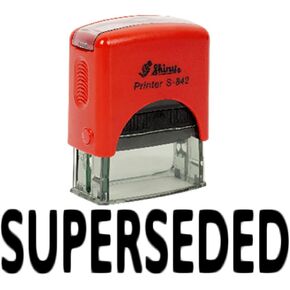 SUPERSEDED Self Inking Rubber Stamp Custom Shiny Office Stationary Stamp