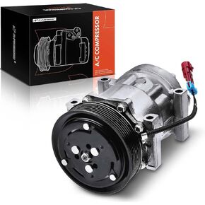 A-Premium A/C Compressor with Clutch Compatible with Chevrolet & GMC Models - C6500 C7500 C8500 Kodiak/Topkick, 8.1L 2001-2008, with 7 Grooves (Not 6 Grooves)