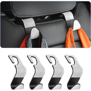 Car Seat Headrest Hook, 4 Pack Bling Hanger Storage Organizer for Purse Coat Handbag Grocery Bag, Strong and Durable Backseat Holder Hook, Bling Car Interior Accessories (MultiColour)