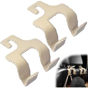 Purse Hook for Car,2 in 1 Car Hooks for Purses and Bags, 2 Pcs Headrest Hooks for Car,Durable Hanger Storage Holder Leather Organizer for Grocery Hanging in Kuwait