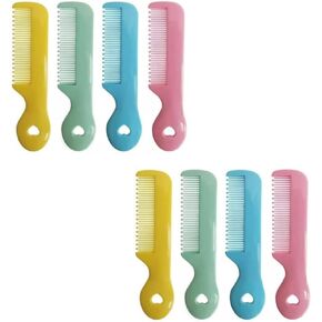 8Pcs Colorful Round Tip Bristles Baby Cute Comb Baby Grooming for Sensitive Scalp Skin, for Nursery Newborn Infant Girl Boy Kids Comb Baby Grooming and Healthcare Kits