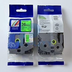 1PK Black on Green Fluorescent Laminated Label Tape Compatible for Brother P-Touch TZe-D61 TZ D61 Tze D61(36mm x 8m)