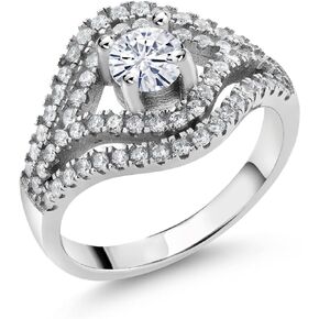 Gem Stone King 925 Sterling Silver Round 4.5MM Gemstone Birthstone Ring | Wedding Engagement Anniversary Promise Ring For Women | Available in size 5, 6, 7, 8, 9
