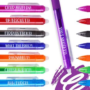 Funny Pens for Adults with Erasable Gel Ink Refills Included, 8 Pack Funny Pens for Coworkers with Ink Refills, Funny Nurse Pens, Funny Work Pens, Sarcastic Pens