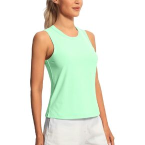 Hiverlay Workout Tank Tops for Women Sleeveless Athletic Cropped Tank Top Sports Gym Muscle Running Shirts