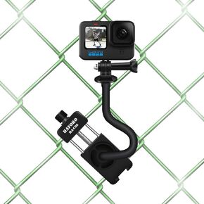 C08 Fence Mount for GoPro/DJI Action/Mevo Start/Smartphone/Insta360 AKASO Action Camera Game Changer Mounting Kit for Baseball Softball Tennis Football Training Equipment Recording