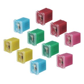 uxcell Automotive Cartridge Fuse 48V 20/30/40/50/60A Female Terminal J Case Box Low Profile for Car Truck Blue/Pink/Green/Red/Yellow 10pcs