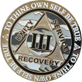 3 Year AA Medallion Reflex Winter Camo Silver Plated Camouflage Color Chip