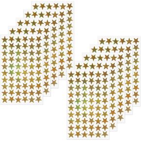 Silver Star Stickers Self Adhesive Shiny Sparkle Labels School Colourful Chart Holographic Decals for Kids Students Teachers Supplies Decoration 600 PCS