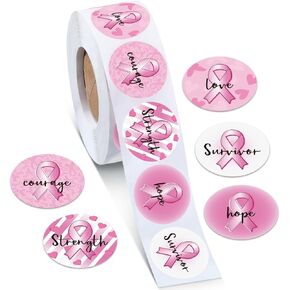 Teling 1000 Pcs Red Ribbon Week Stickers Pink Ribbon Awareness Stickers for Heart Aids HIV Awareness and Women Breast Cancer for Fundraising School Events Campaigns Support Groups (Classic)