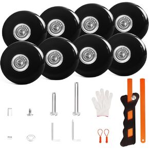 Luggage Wheels Replacement Set 8PC 2in/50mm Ball Bearing Wheels Repair Kit for Spinner Suitcase Trolley Bag In-Line Skate Draw-bar Travel Box