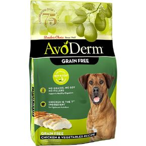 AvoDerm Natural Grain Free Chicken and Vegetables Recipe All Life Stages Dry Dog Food 24 lb (Pack of 1)