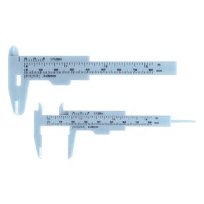 10pcs Mini Plastic Vernier Caliper 80mm/3 Inch Double Scale Metric Inch Sliding Gauge Measuring Tool Ruler for Inside Outside Depth Measuring, Pink