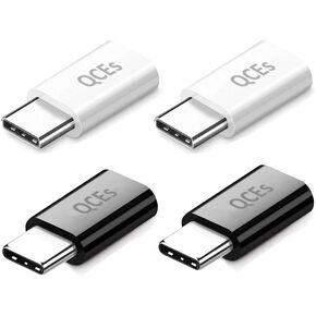 Micro USB to USB C Adapter 4Pack, USB C Fast Charging Convert Connector Charger Compatible with iPhone 15 Pro Plus, Samsung Galaxy S22/S21, Google Pixel 3/4