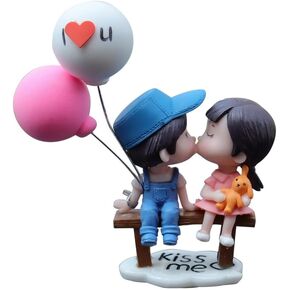 Cartoon Couple Car Decoration, Cute Couples Ornaments Car Interior Decoration Accessories with Balloon for Car Bedrooms Home Desks