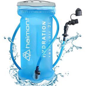 Haimont Hydration Bladder, 2L Water Bladder for Hiking Backpack, TPU Leak-Proof BPA Free Water Reservoir with High Flow Bite Valve for Running Hiking Climbing Camping