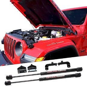 Redline Tuning 21-20006-02 Hood QuickLIFT Plus Bolt-in System Compatible with Jeep Gladiator Mojave 2020+ (All Black Components)