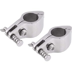 Heavy Dudy 316 SS Bimini Top Hinged Jaw Slide w/Boat Pin & Cam Clamp Pair 7/8" （22MM ） by NRX&XRC