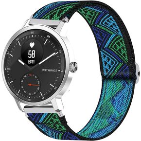 Compatible for Withings ScanWatch Band, Stretch Elastics Nylon Adjustable Replacement Strap Compatible for Withings ScanWatch 42mm/38mm Hybrid Smartwatch