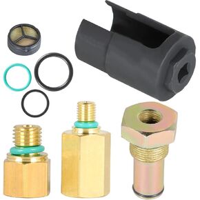 labwork 6.0 High Pressure Oil Pump IPR Valve Air Test Fitting Tool Oil Rail Adapters Leak Test Kit and IPR Valve Socket with Seal Kit Replacement for Ford 6.0L Powerstroke Diesel Engine