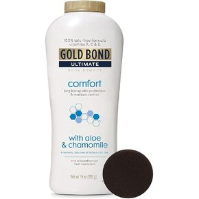 Corn Starch Powder for Body Bundle. Gold Bond Powder Ultimate Comfort with Aloe & Chamomile, Talc Free Body Powder (10 Oz). Comes with RadianceAura Sponge Rubber Black. in Saudi Arabia