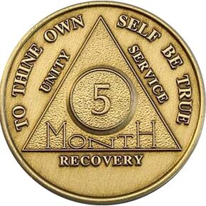 5 Month AA Medallion Bronze Sobriety Chip