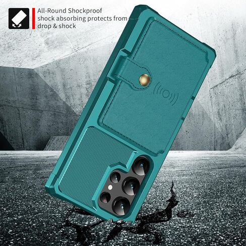 for Samsung Galaxy S23 Ultra Case with Card Holder, Compatible with Magnetic Car Mount, Heavy Duty Shockproof Rugged Soft TPU Back Leather Flip Wallet Cover Galaxy S23 Ultra 6.8", Purple in Saudi Arabia