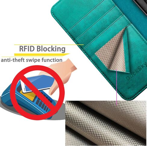 for iPhone 7 Plus/8 Plus Genuine Leather Wallet case 【RFID Blocking】【4 Credit Card Holder】【Real Leather】 Flip Folio Book Phone case Protective Cover Women Men for apple 8 Plus case Wine Red in Saudi Arabia