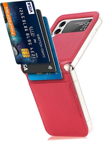 Galaxy Z Flip 3 5G Luxury PU Leather Wallet Case with Card Slots - Black in Saudi Arabia
