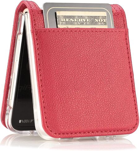 Galaxy Z Flip 3 5G Luxury PU Leather Wallet Case with Card Slots - Black in Saudi Arabia