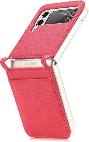 Galaxy Z Flip 3 5G Luxury PU Leather Wallet Case with Card Slots - Black in Saudi Arabia