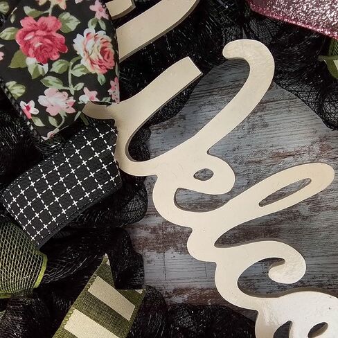 Spring Welcome Wreath | Floral Everyday Door Wreath | Moss Green Pink Ivory Black | Gift for Mom in Saudi Arabia