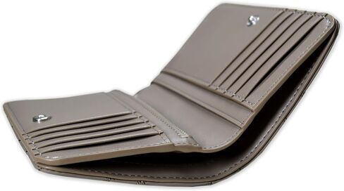 محفظة بطاقات نسائية من Tory Burch 150061 Willa Matte PU Leather Diamond مبطنة متوسطة الحجم، رمادي هيرون in Kuwait