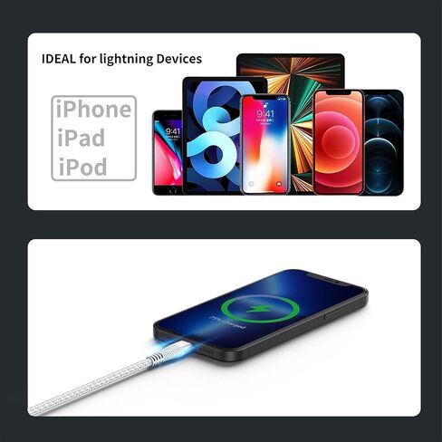 Short iPhone Charger Cord 1 Foot 4Pack [Apple MFi Certified] iPhone Cable Braided USB A to Lightning Cable Compatible with iPhone 14 13 12 11 Pro Max Mini XS XR 8 7 6s SE, iPad/iPod/AirPods in Saudi Arabia