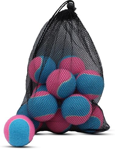 Magicorange Tennis Balls, 12 Pack Tennis Balls for Dogs, Pet Dog Playing Balls, Come with Mesh Bag for Easy Transport, Colorful Easy Catching Pet Dog Balls (Blue Pink, 2.5 inch) in Kuwait