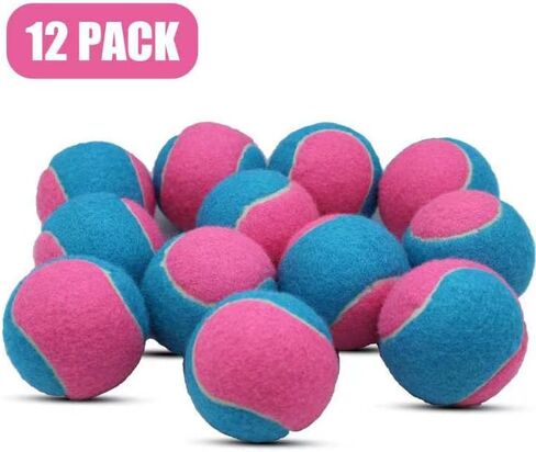 Magicorange Tennis Balls, 12 Pack Tennis Balls for Dogs, Pet Dog Playing Balls, Come with Mesh Bag for Easy Transport, Colorful Easy Catching Pet Dog Balls (Blue Pink, 2.5 inch) in Kuwait