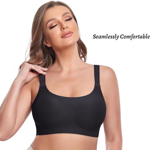 Soft Bras for Women No Underwire Wireless Bralettes Full Coverage Ultra Comfort T-Shirt Bra with Bra Extender in Saudi Arabia