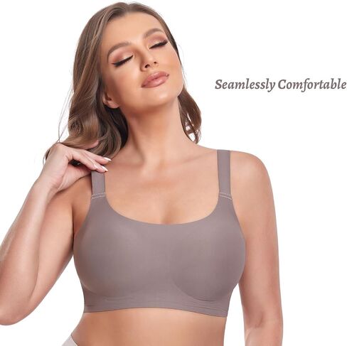 Soft Bras for Women No Underwire Wireless Bralettes Full Coverage Ultra Comfort T-Shirt Bra with Bra Extender in Saudi Arabia
