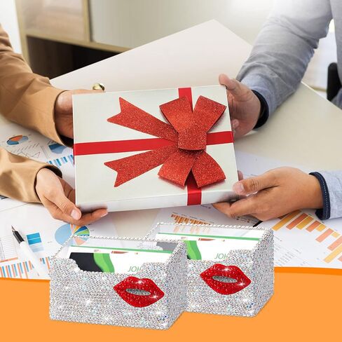 2 Pcs Funny Bling Business Card Holder for Women Valentines Day Business Card Holder Red Lip Rhinestones Acrylic Card Holder Business Card Organizer Desk Business Name Card Holder Stand for Women in Saudi Arabia