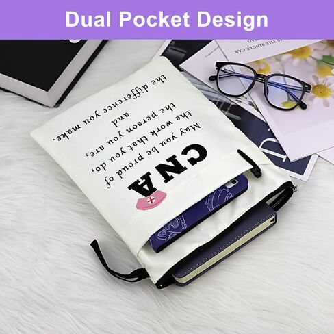 CNA Appreciation Week Gifts Book Sleeve Bookish Gifts for Book Lovers Book Cover Book Cover with Zipper Certified Nursing Assistant Gifts Book Protector Pouch for Paperbacks CNA Graduation Gift in Saudi Arabia
