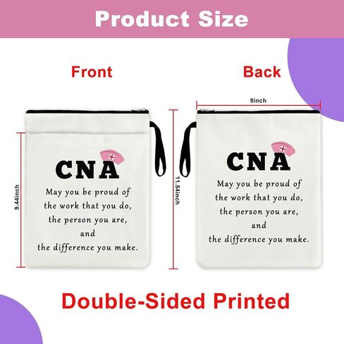 CNA Appreciation Week Gifts Book Sleeve Bookish Gifts for Book Lovers Book Cover Book Cover with Zipper Certified Nursing Assistant Gifts Book Protector Pouch for Paperbacks CNA Graduation Gift in Saudi Arabia