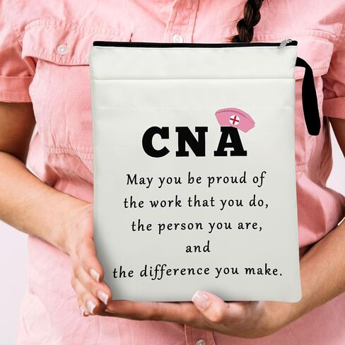 CNA Appreciation Week Gifts Book Sleeve Bookish Gifts for Book Lovers Book Cover Book Cover with Zipper Certified Nursing Assistant Gifts Book Protector Pouch for Paperbacks CNA Graduation Gift in Saudi Arabia