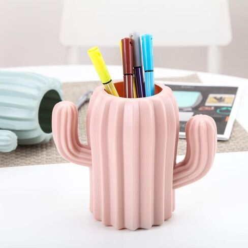 Creative Multi-Functional Cute Plastic Cactus Student Pen Holder (white) in Saudi Arabia