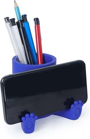 DreamsEden Pen Pencil Holder with Phone Stand, Cute Pencil Cup for Desk Resin Pen Container Gift for Boy Girls Cell Phone Stand Desk Accessories and Stationary Holder for Office Classroom Home (Black) in Kuwait