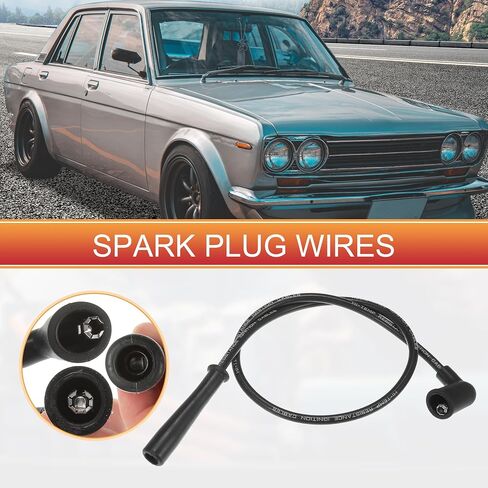 ACROPIX Car Spark Plug Coil Wires Ignition Coil Harness Cable 7mm Fit for Nissan 200SX 510 610 - Pack of 5 in Saudi Arabia