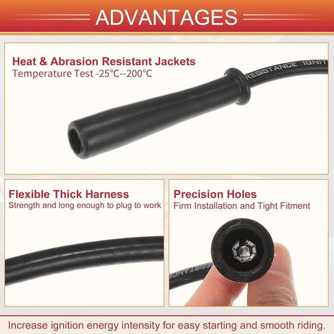 ACROPIX Car Spark Plug Coil Wires Ignition Coil Harness Cable 7mm Fit for Nissan 200SX 510 610 - Pack of 5 in Saudi Arabia